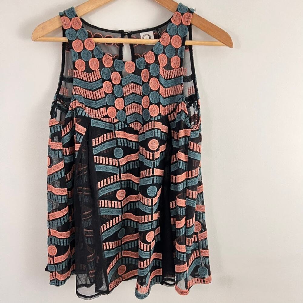 Anthropologie Akemi + Kin Embroidered Tank‎ Top Women Size Small